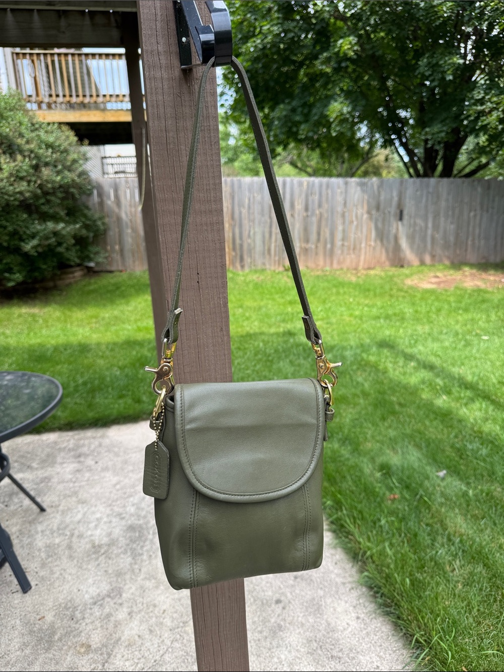 Coach Soho olive green leather shoulder bag
